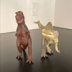 Brown and Tan Dinosaur Action Figures Set